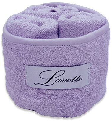 CA' D'ORO Cestino Lavette 100% Cotone 350 gr/mq con trapuntatura (Lilla, 3 Lavette)