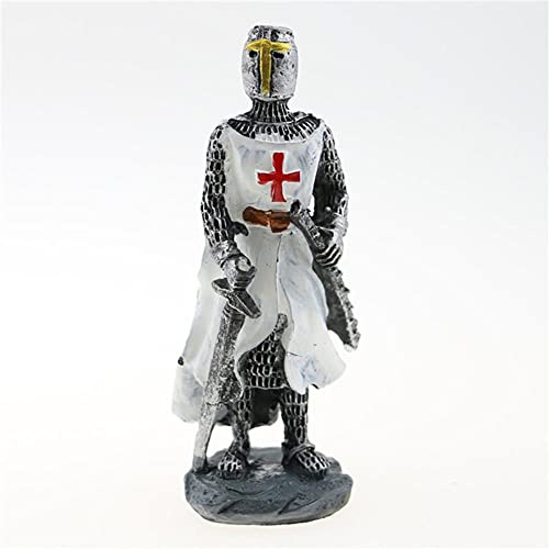 MANQILE 10 cm di Altezza Medioevo Cavalieri Templari 3D Stereoscopico Resina Decorazione Malta Souvenir