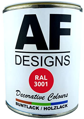Alex Flittner Designs Buntlack Holzlack RAL3001 auf Wasserbasis 750ml seidenmatt Innen Aussen