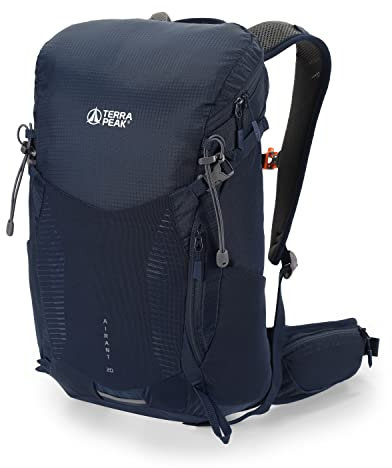 Terra Peak - Wanderrucksack Airant 20 Damen & Herren mit belüftetem Netzrücken blau klein Rückenbelüftung - Trekkingrucksack zum Wandern und Camping mit Trinksystem - unisex outdoor Backpack leicht