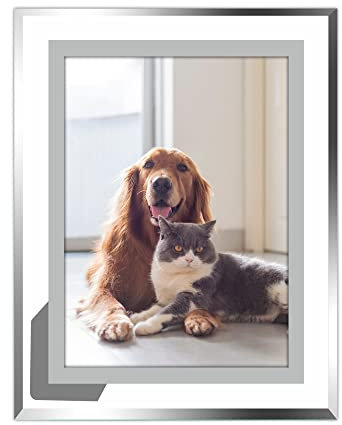 Vienrose 13x18 Cornice per Foto in Cristallo, Portafoto in Vetro Ad Alta Definizione Collocazione Orizzontale o Verticale