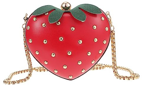 minkissy Erdbeere-Tasche für Mädche-Umhängetasche Mädchen Tasche Erdbeermilchbeutel Erdbeere Geldbörse Neuheits-geldbörsen Für Damen Umhängetasche Für Kinder Süße Geldbörse