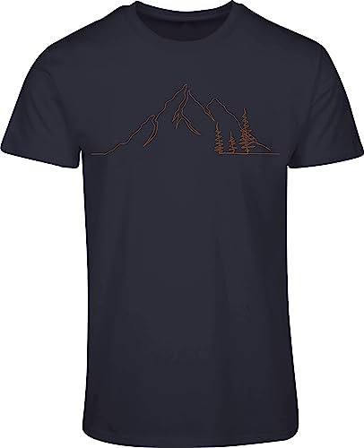 Berg T-Shirt Herren : Mond-Berge - Kletter T-Shirt Männer - Geschenk für Wanderer - Bergsteiger Outdoor Ausrüstung