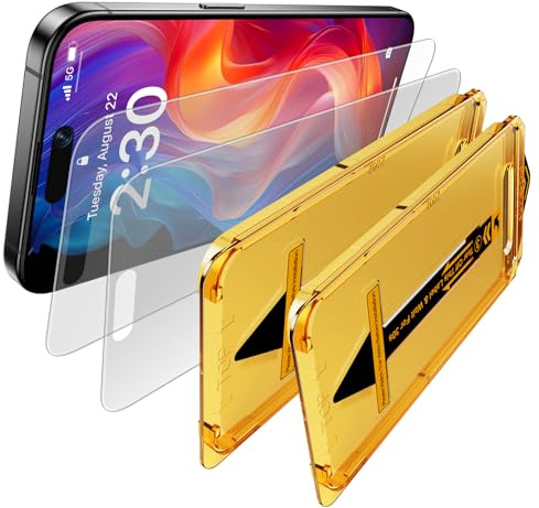 Ksleri 2 Pezzi Pellicola Opaca per iPhone 16/ iPhone 15 6,1 Pollici, Installazione Rapida, Vetrino Opaco Vetro Temperato Protettiva, Antiriflesso e Anti-Impronte