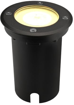 Ledvion LED Bodenstrahler Außen IP67 3W 230V 345Lm 2700K GU10 dimmbar weiss | Mit Leuchtmittel und 1m Kabel fuer Garten Terrasse Einfahrt Wege und Akzentlicht
