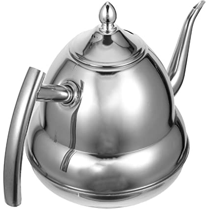 1pc Bouilloire Chauffe-eau d'hiver Théière chauffante Théière à col de cygne Chauffe-eau pour le chauffage du thé Théière sifflante Réchaud Chauffe-thé Voyage Chaudière haute capacité en acier inox