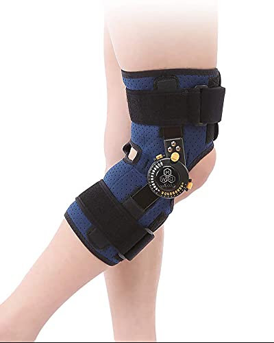 XDAWQP Adjustable Knee Orthosis Hinged Knee Support Brace Splint Ligament Meniscus Fracture Knee Rehabilitation Knee Pads Leg Stabilizer,Small (S)