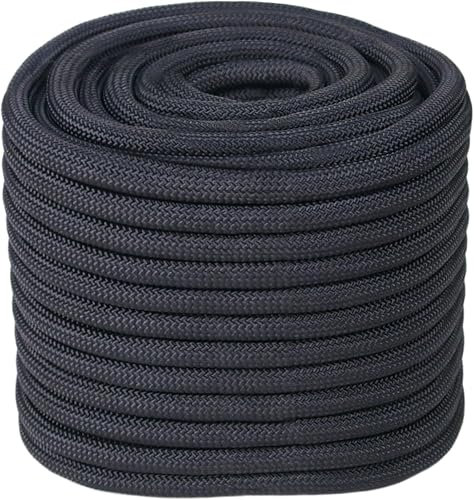 Abio Polypropylen Seil 12mm 20m Schwarz Wäscheleine Schnur Kordel Maurerschnur Seile Outdoor Bundeswehr Ausrüstung Tau Rope Zeltschnur Spannseil Bootsleine Reepschnur Schwarz 12mm / 20m