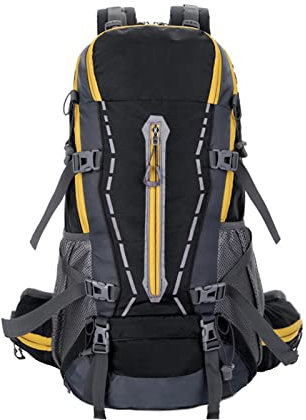 Wanderrucksäcke Camping Backpacking Packs for Männer Frauen Leichte Outdoor for Bergsteigen Reisen(Black)