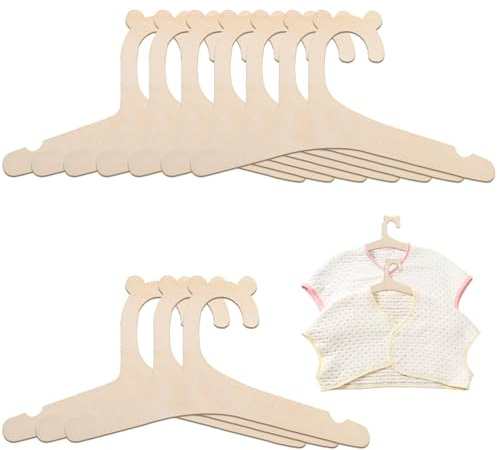 YCHYAN 10 Stück Baby Kleiderbügel aus Holz, rutschfest Kinderkleiderbügel Holz, Baby Hangers mit Tierohren, Puppenkleiderbügel, Aufbewahrung für Babykleidung, Kann Winterkleidung Aufhängen
