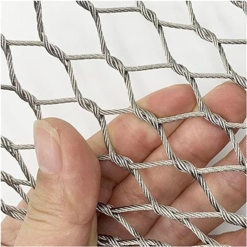 JvFbjLF Flexibles Edelstahl-Seilgeflecht, stoßfester, diebstahlsicherer, gewebter Grenzschutzzaun for den Fußballplatz auf dem Bauernhof(2mm*8cm)