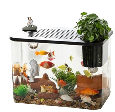 Aquarium-Starter-Kits, Betta Aquarium Tank,Aquarium Starter Kits | Desktop-Display Goldfisch-Schildkröten-Aquarium | Kleine Aquarien, Dekorativer Kompakter Tank Für Die Schildkrötenzucht