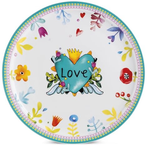 Egan Piatto da portata o pizza Collezione Love cuore turchese diametro 31 cm