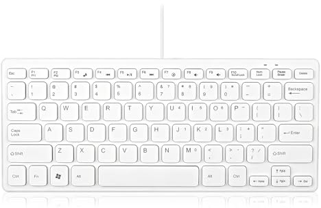 OHHXGK Mini clavier filaire USB universel 78 touches ultra fin, Plug and Play, ergonomique, portable, mini clavier d'affaires pour ordinateur de bureau et ordinateur portable
