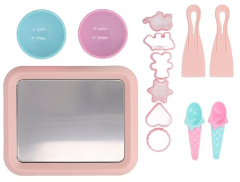 Ice Cream Roll Maker, Ice Cream Roller Maker Pan with 2 Spatulas 304 Stainless Steel Instant Ice Cream Rolls Plate for Homemade Rolled Cream Frozen Yogurt Gelato Sorbet