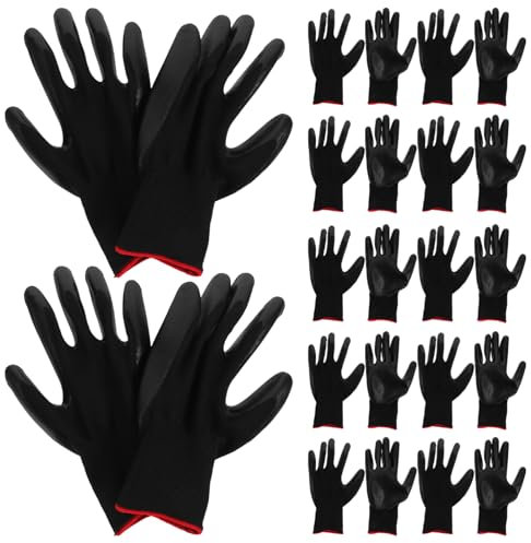 SEWOART 12 Paar Sicherheits-arbeitshandschuhe Bauhandschuhe Gartenhandschuhe Strapazierfähige Handschuhe Für Gartenarbeit Schweißen Bau Bauernhof Ranch Schwarz