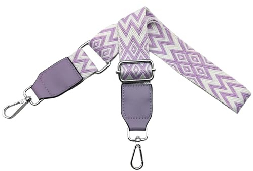 Fickremmar för byte axelrem för fickor bred 3,8 cm av läder med silver karbinhake axelrem axelrem väskrem för kvinnor väskor, gör-det-själv-tillbehör, lila, W03