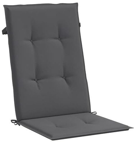 Eleganz Gartenstuhlauflagen für Hochlehner 6 STK. - Anthrazit 120x50x3 cm - Bequeme Sitzpolster für Gartenstühle - Wetterfest & Langlebig - Ideal für Outdoor-Möbel