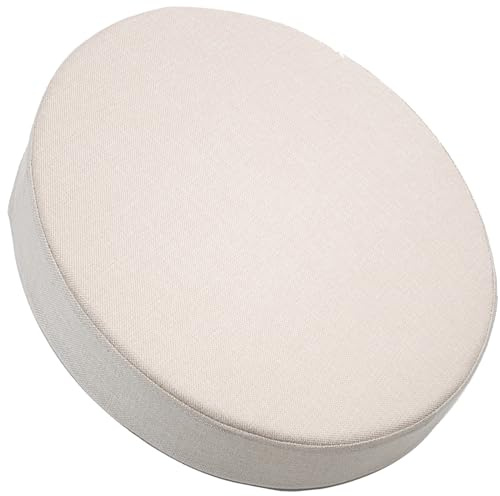 Cojín Redondo para Silla, 30cm/35cm/40cm/45cm/50cm/55cm/60cm，Antideslizante, 3/5/8 cm de Grosor Cojín de Asiento Suave para Taburete, jardín, Interior, Exterior, hogar(Beige Claro,35x5cm)
