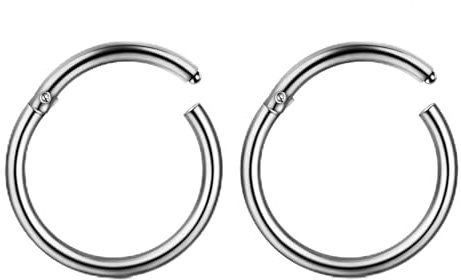 AVYRING 2 Stück Nasenpiercing Ring Titan 20G Clicker Nasenring für Damen Herren Piercing Schmuck für Septum, Helix, Tragus, Conch, Labret & Knorpelpiercings 8mm