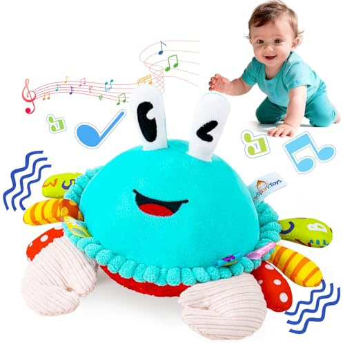 Baby Toys 12-18 Months, Musical Crawling Crab Baby Plush Toy, 50 Songs & Recording Feature, Dancing Bouncing Interactive Baby Sensory Toddler Toys 6-12 Months, Tummy Time Toys for 1 Year Old Gift