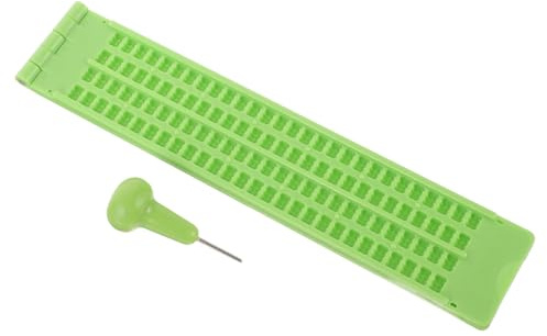 MOTHNUR Tavoletta Braille Plastica Righe Celle con Punteruolo Kit Scrittura per Non Vedenti Facile e Resistente