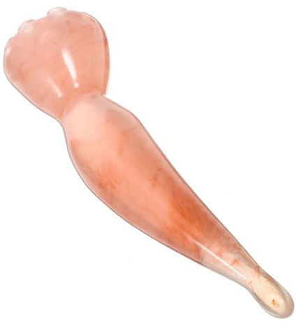Massage Stab aus Bienenwachs, Rosa, mit Spitz Zulaufender Form für Gesicht | Ergonomisch Geformter Griff, Schabe Funktion, Kompakte Ausführung für Nacken und Körper