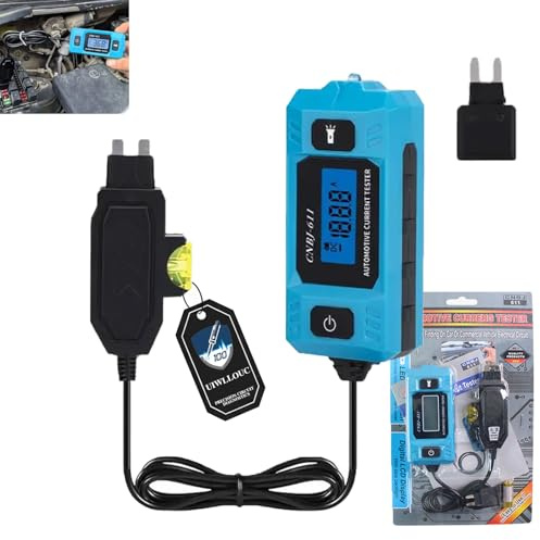 Automotive Circuit Fault Probe Tester, High-Precision Current Tester, 20A 48V Car Relay Fuse Blade Checker, Built-in Front Light with Blue Backlit LCD Screen(1PC)