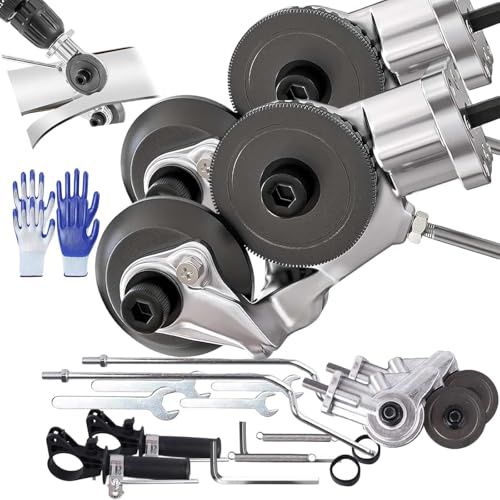 Titanium Drill Nibbler Sheet Metal Cutting Tool,Sheet Metal Cutter Drill Attachment with Adapter,Electric Shears Attachment Cutter for Cutting Iron, White Sheets, Steel, Copper, Aluminum (2PCS)