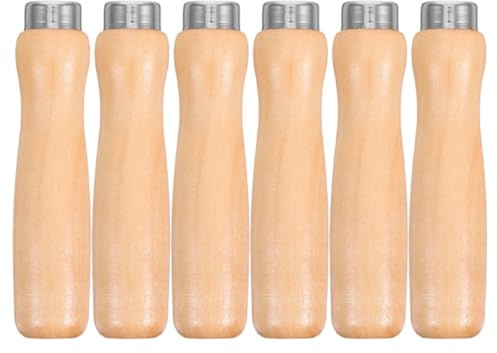 DECOMELODY Holzfeilengriffe 6 Stück mit 4mm Rundloch Mehrzweck Feilenhandgriffe für Holz und Metallbearbeitung Ersatz Griffe für Feilen und Raspeln Ergonomisch und Robust