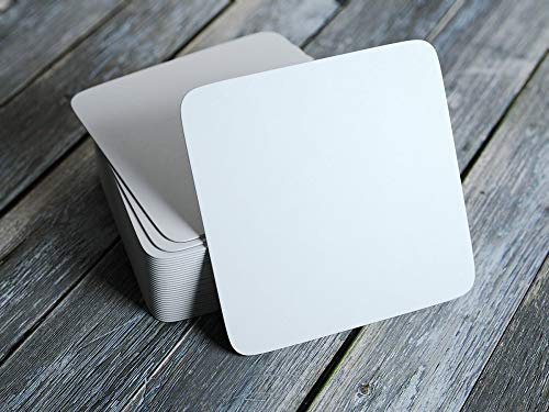 Sovie HORECA Bierdeckel aus Bierfilzpappe – Weiß – 9,3 x 9,3 cm – 100 Stück – stabile Getränkeuntersetzer für Gastronomie, Bar, Event & Zuhause – saugstark & wiederverwendbar