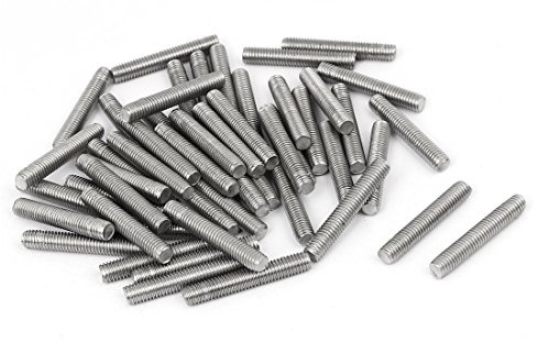 sourcing map 50 Stück Gewindestangen M5x30mm Edelstahl 304 Gewindestift Metrischem Vollgewinde Bar Gewindestäbe für Befestigung CNC-Werkzeugmaschinen 3D-Drucker Industrie Geräte