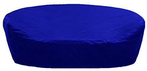 Kaufpirat Premium Abdeckplane Sonneninsel Rund Ø 200x85 cm Holzbank Gartenmöbel Gartentisch Hülle Abdeckung Haube Schutzhülle Abdeckhaube 900 D, 500 g/m², 6.000 mm Wasserbeständigkeit Dunkelblau