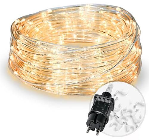 CozyHome Tubo LED decorativo - 200 LED & 8 modos & temporizador | Con enchufe de 12m I Fairy lights decoracion Luz led hadas Luzes I Luces led pequeñas Guirnalda luces Luces decorativas Luces navideña