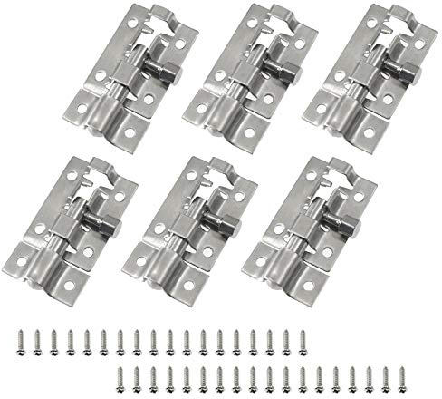 LDEXIN 6Pcs 1.5 Barrel Bolt, Stainless Steel Sliding Lock Barrel Slide Bolt, Security Interior Exterior Door Window Latch with Mounting Screws to Keep You Safe and Private