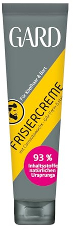 GARD Frisiercreme 100 ml, Tube, mit Kokosöl, Panthenol, vegan, silikonfrei | Carnaubawachs, für Kopf- und Barthaar, Leichtes Styling, Pflegende Inhaltsstoffe, Natürliche Rezeptur