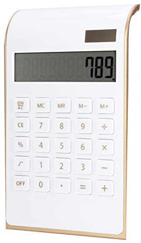 Socobeta Calculatrice Solaire Calculatrices de Bureau d'affichage à Cristaux liquides pour la Maison de Bureau pour des Fonctions financières(White)
