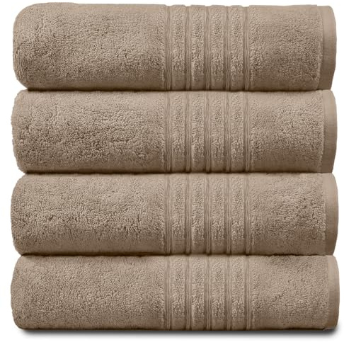 GC GAVENO CAVAILIA New Hampton Pack of 4 Hand Towel Set, 100% Ringspun Cotton, Extra Absorbent 450 GSM Luxury Towel, Natural, 4PK
