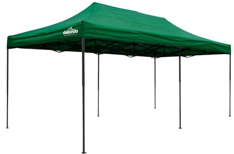 Dellonda Premium 3 x 6m Pop-Up Gazebo, Heavy Duty, PVC Coated, Water Resistant - Green Canopy - DG140