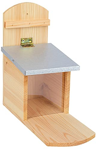 VOSS.garden Eichhörnchen Futterstation, große Sitzplatte, Futterhaus witterungsbeständig