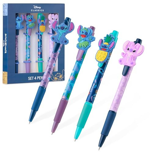 Disney Stifte Set - 4er Pack Stitch Novelty Süße Stifte – Lilo und Stitch Geschenke