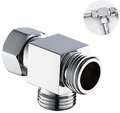 3 Wege 1/2 Zoll Messing Absperrventil T-Stück/Verteiler für Eckventile Umsteller aus Badezimmer Dusche Dusche T Adapter Poliertes Messing Verchromt für Toiletten Badezimmer Küche Waschbecken Bidet