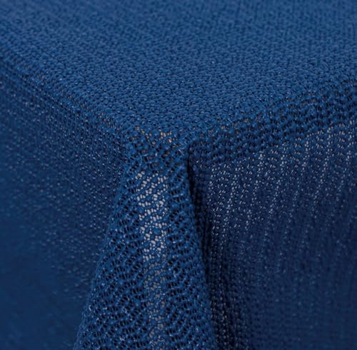 texpot Tischdecke 160 x 220 cm oval blau Gartendecke mit Saum abwaschbar Gartentischdecke Balkon Terrasse wetterfest