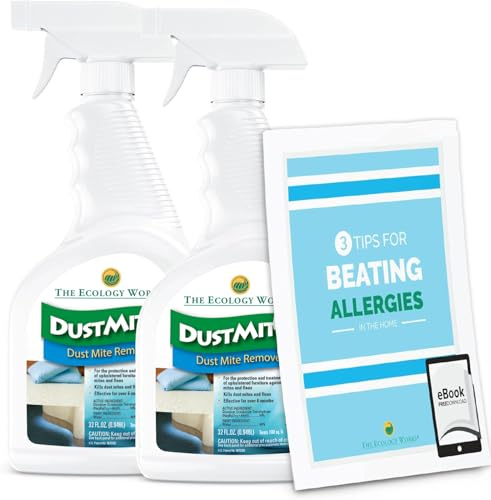DustmiteX Dust Mite Spray - Dust Mites Remover + Flea Killer for Allergy & Asthma Relief for Cleaning in Home, Bed, Pet Bedding, & Furniture, Anti Allergen Dust Mites Killer