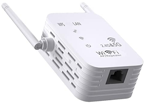 Booster Wi-Fi | Ripetitore del segnale Wi-Fi 5G per la casa | 1200 Wireless Extender Doppia frequenza 1200Mbps Connessione dispositivo mobile per smartphone Smart TV Delr