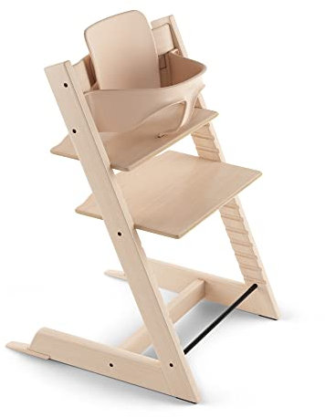 Seggiolone Tripp Trapp di Stokke con Baby Set, Natural - Sedia regolabile ed evolutiva per bambini e adulti - Design ergonomico e classico