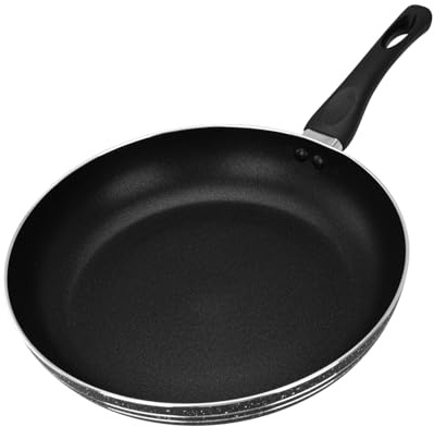 Royalford Non-Stick Frying Pan 28 CM | Aluminium Fry Pan for Induction Hob Skillet Pan | Saute Pan with 3-Layer PFOA-Free Coating for Healthy & Less Oil Cooking, Cool Touch Bakelite Handle | Black
