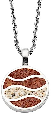 DUR-Schmuck Kette STRANDWELLEN Strandsand und Bernsteinsand, Silber 925/- rhodiniert 42cm (K2897)