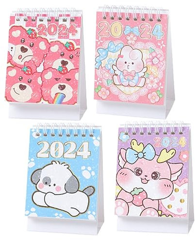 Ciieeo 4pcs Decorative Desktop Calendar Month Calendars for Teachers Office Workers and Home