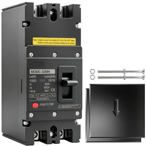 Heschen DC-Leistungsschalter MCCB, 2-polig, DC1000V Photovoltaik-Leistungsschalter, für PV-Solaranlage Solarmodule Netzsystem (300A HSM3DC-320)